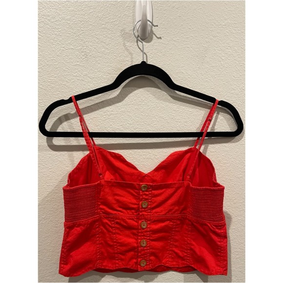 MAEVE Red Bo Scalloped Buttons Back Top - Picture 4 of 4